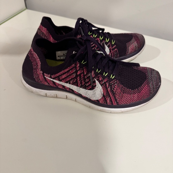 Nike Free 4.0 Flyknit Women's Size 8 Running Shoes Grand Purple Pink - Picture 4 of 9